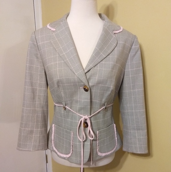 Phoebe cotton blend plaid blazer jacket sz 10 EUC - Picture 1 of 8